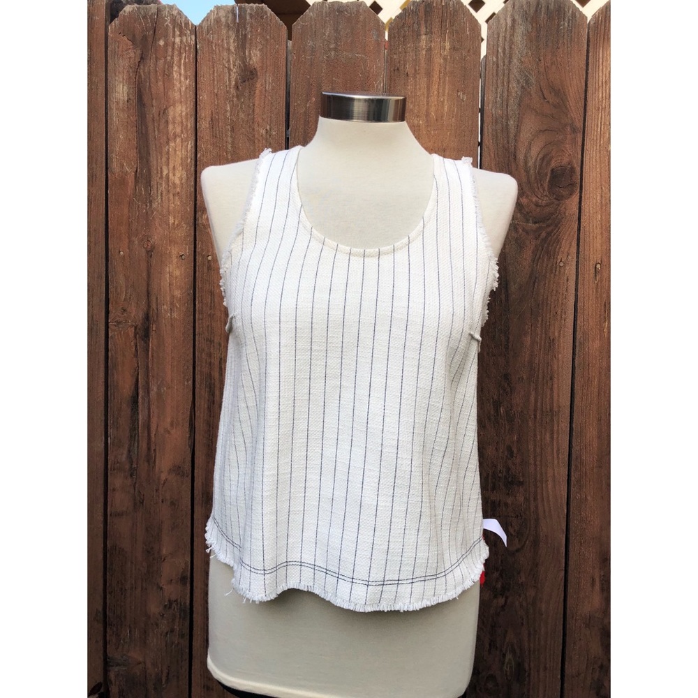 NWT T by Alexander Wang Striped White Top sz 4